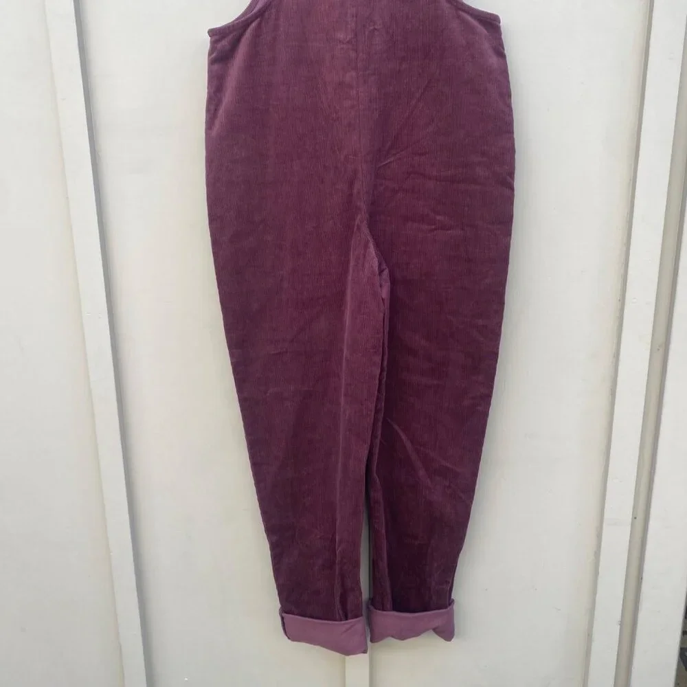 NWT Lucy & Yak Original Dungaree Bib Overalls Corduroy Dark Plum Purple - Picture 7 of 9